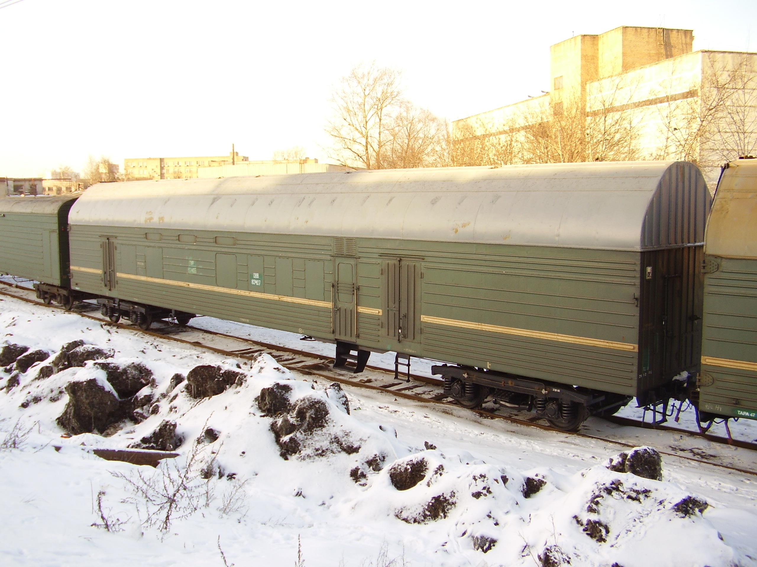 Specialized railcars designed for transporting nuclear munitions, 1 of 2