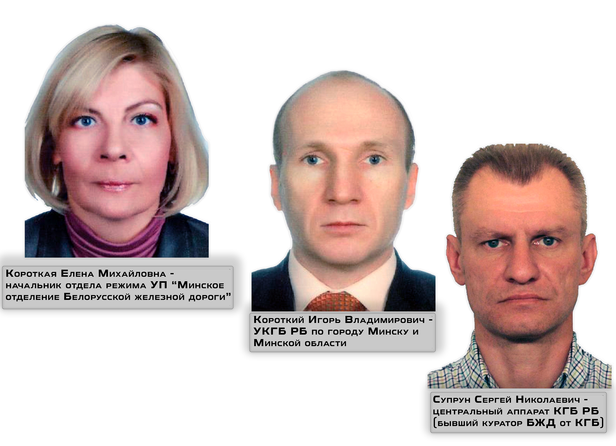 Снимок некоторых работников БЖД и сотрудников КГБ, упоминавшихся в доносах Коморного В.И