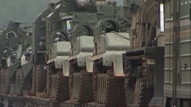 Военная техника на платформах воинского эшелона